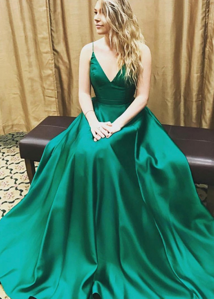 Emerald Green Formal Evening Dress ...